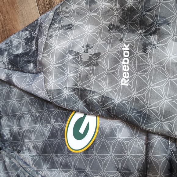 NFL Onfield Reebok Green Bay Packers Sideline Hoodie Grey Tie-dye 2XL Oversized - Picture 6 of 11